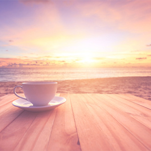 coffee and beach